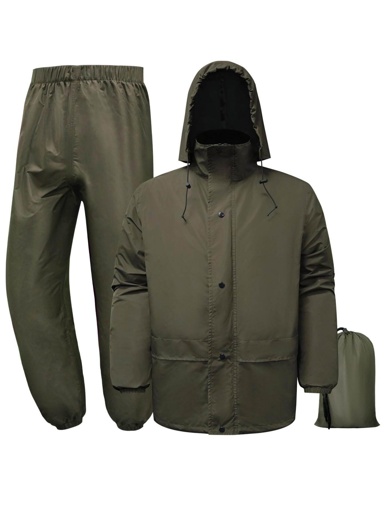 Waterproof Raincoat Set, Durable Breathable Unisex Rain Gear, Foldable Design, Ideal for Outdoor Activities, Rainy Day, Men's & Women's Rainwear, Waterproof Hooded Raincoat, Lightweight Rain Coat