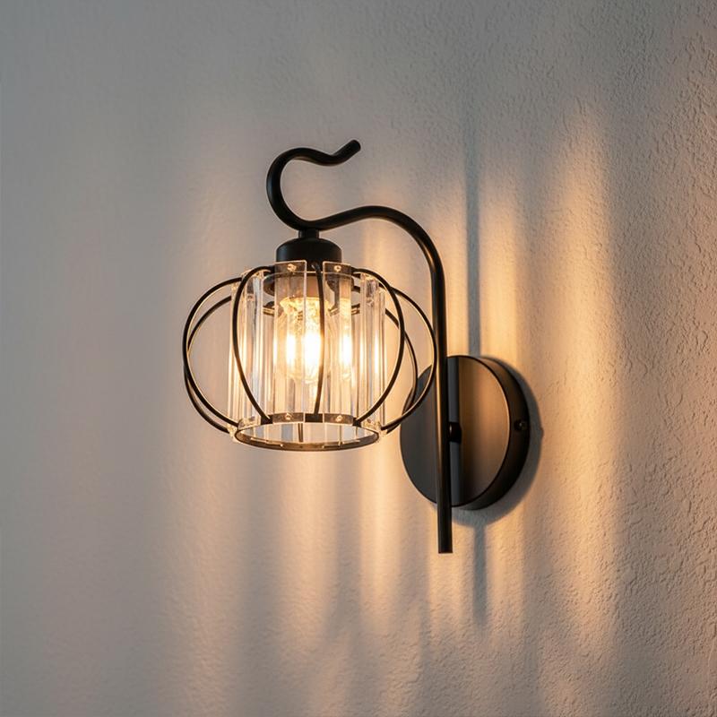 /gold Crystal Wall Light, Straight Groove E2 Socket Creative Lamp, Suitable for Hallway/bedroom/living Room, Indoor Lighting (no Bulb Included)