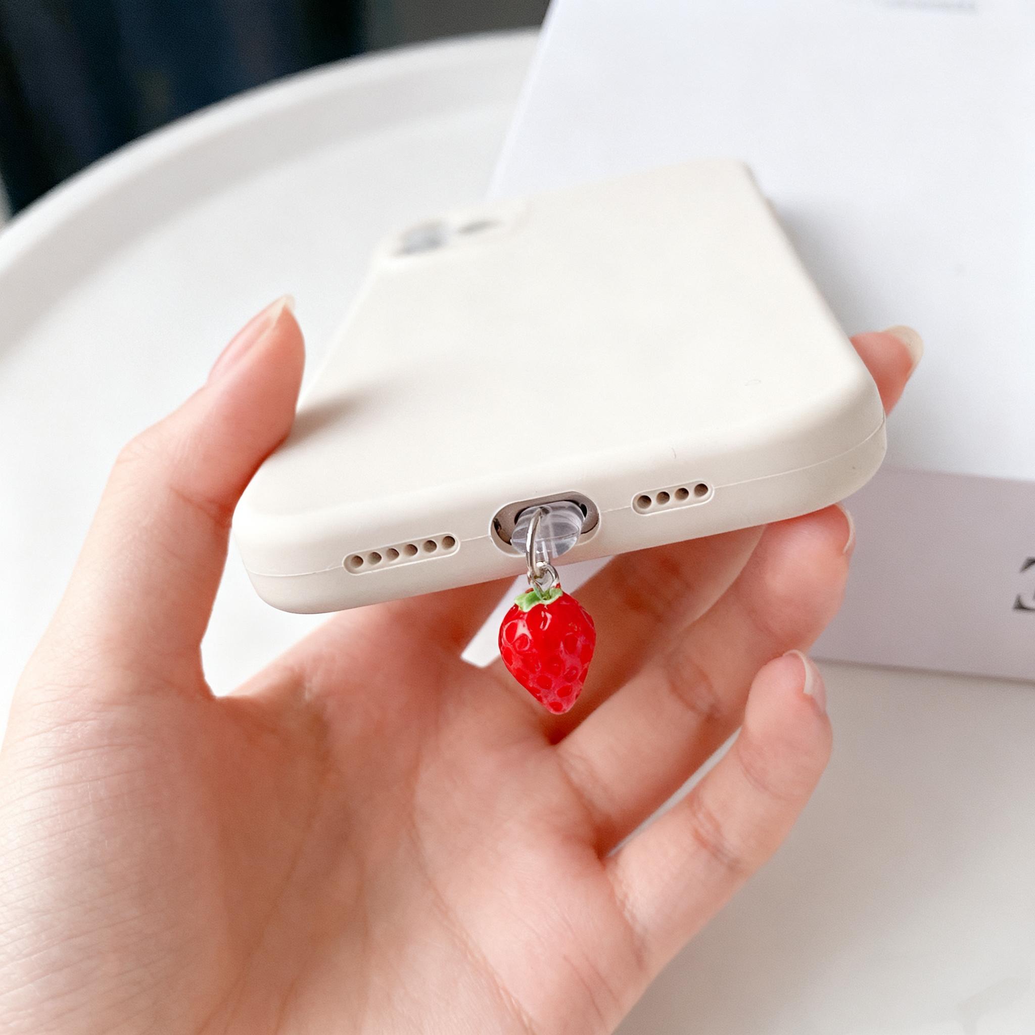 Cute Strawberry Dust Plug, Decorative Anti-Dust Cover Accessory for Electronics, Small Size, Easy to Use, Perfect Gift Idea