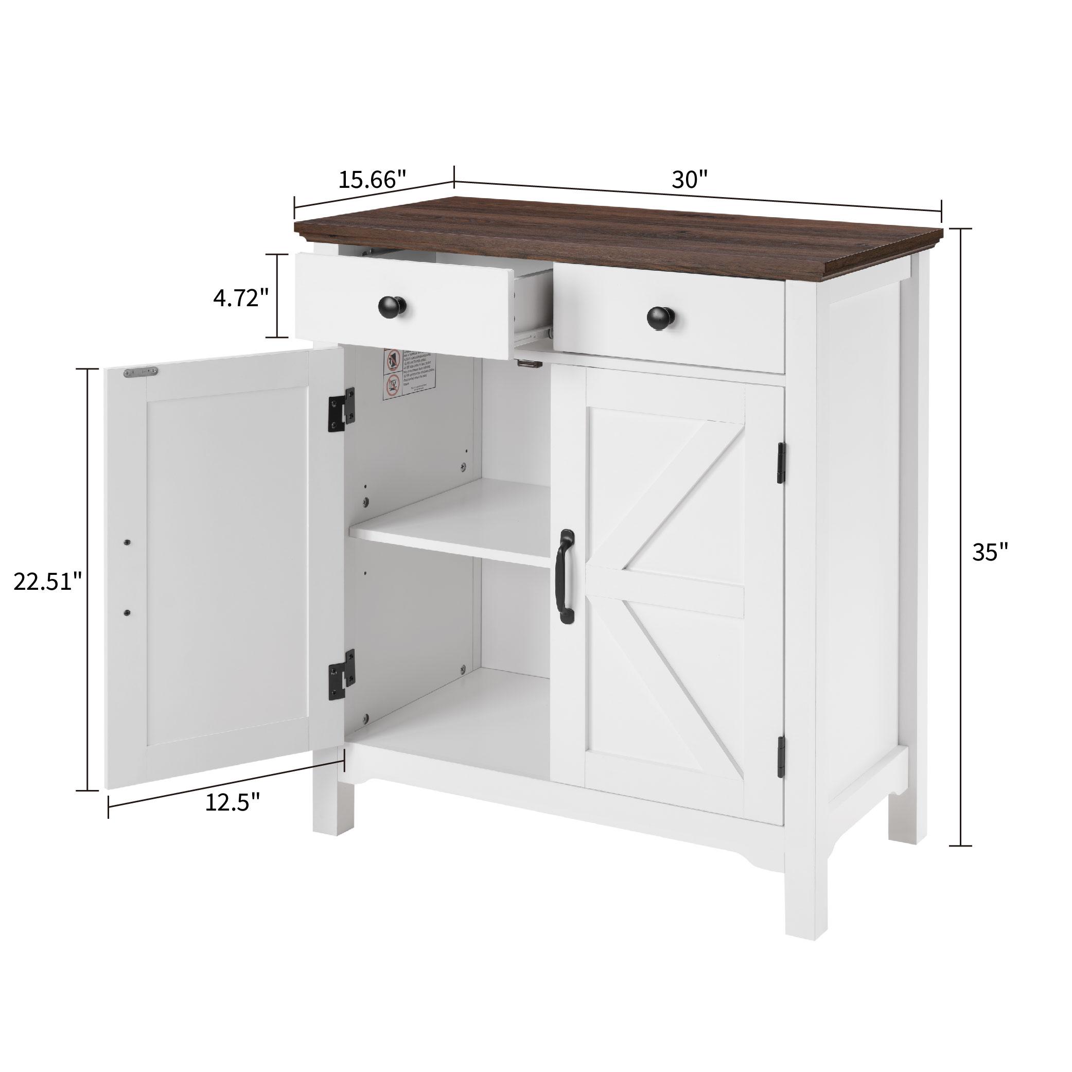 【TikTokShopBlackFriday】【Clearance】Storage Cabinet with Doors, Modern Buffet Sideboard with Adjustable Shelf, Wood Grain Accent Cabinet for Living Room, Kitchen, Dining Room, Entryway