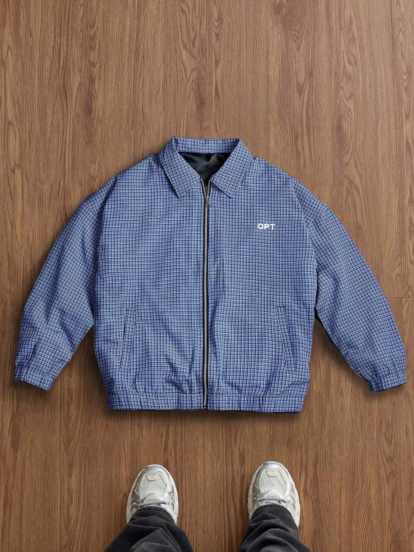 2026 Spring Fall New Loose Fit Zipper Shirt Collar Jacket, American Vintage Plaid Coach Jacket for Men, Casual Retro Style Outerwear