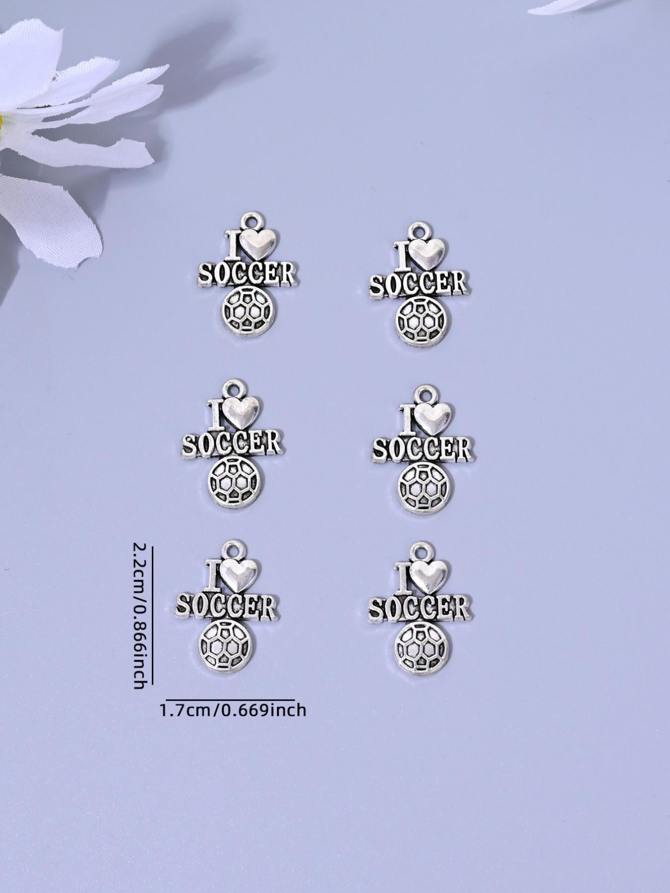 10 Fashionable Sports Theme Football Letter Charms, Ideal for DIY Jewelry Making, Earrings, Necklaces, Bracelets, Keychains, Daily Accessories