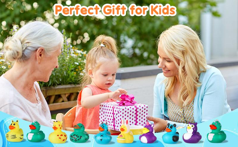 Color Changing Rubber Ducks - 24 Packs for Jeeps, Baby Moldeless Swimming Pool Toys, Birthday Party Favors, Classroom Prizes & Halloween Decorations