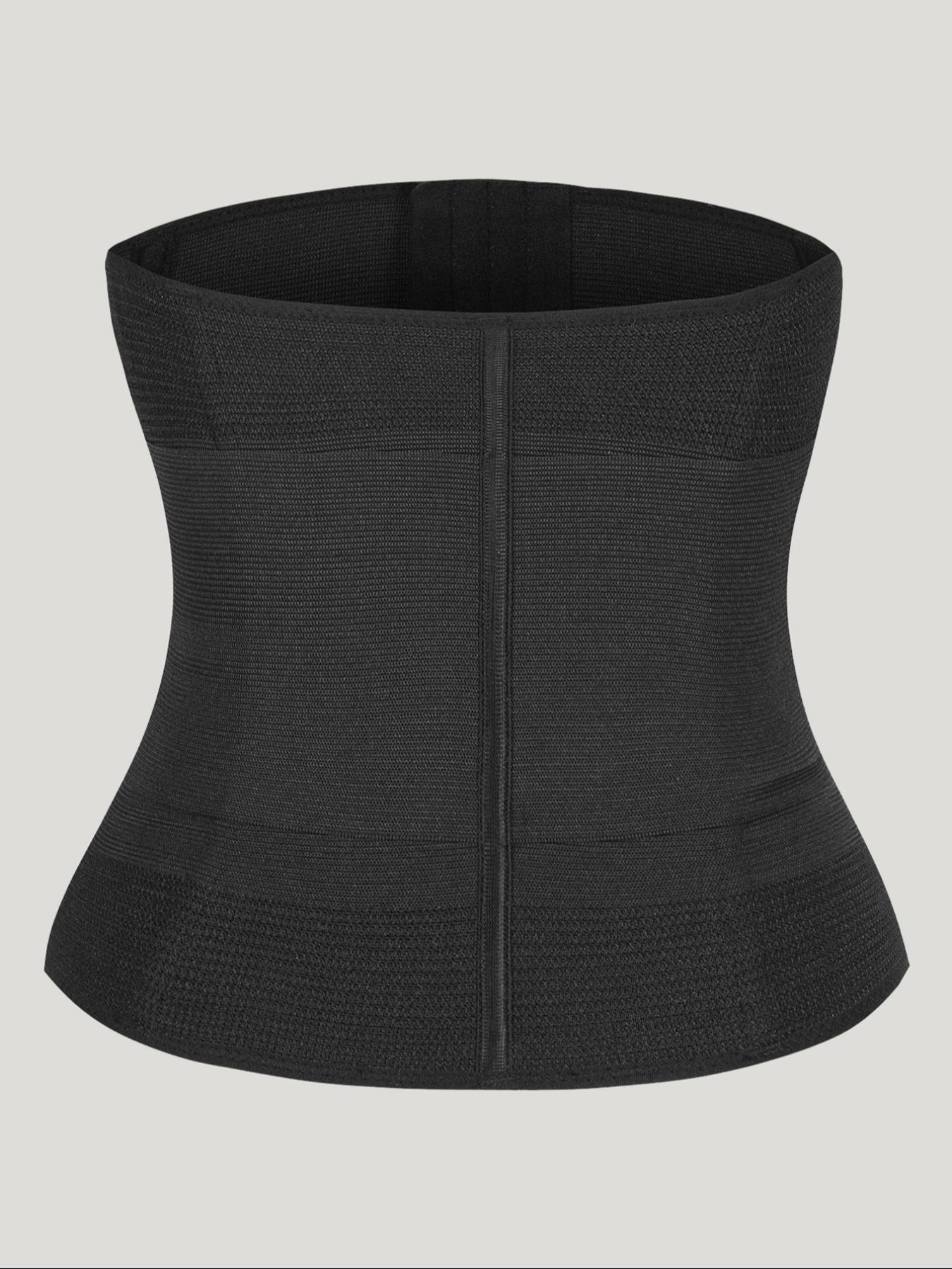 Women's Solid Waist Trainer, Adjustable Hook and Eye Closure Tummy Control Body Shaper, Women's Shapewear Clothing, Women's Waist Trainer Slim Fashion, Summer Outfits 2024