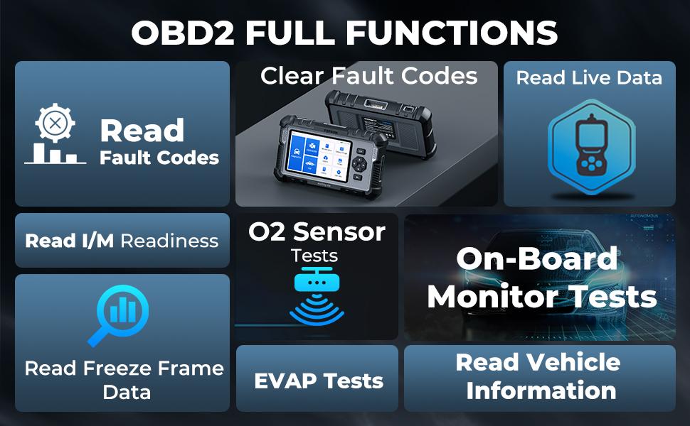 TOPDON AD500 OBD2 Scanner - 5-Inch Display Handheld Compact Automotive Scan Tool, Multilingual Code Reading Device for Father's Day Gifts