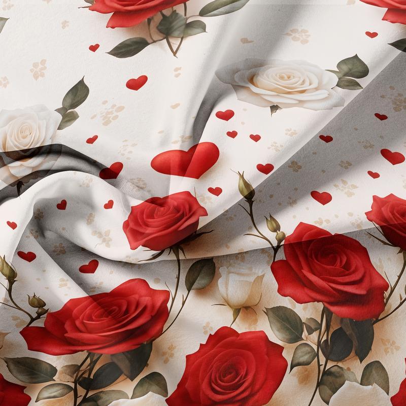 3 Counts/set Valentine's Day Love Letter Rose Pattern Duvet Cover Set including 1 Duvet Cover + 2 Pillowcases, Soft and Comfortable Decorative Bedding for Bedroom or Guest Room, Without Comforter