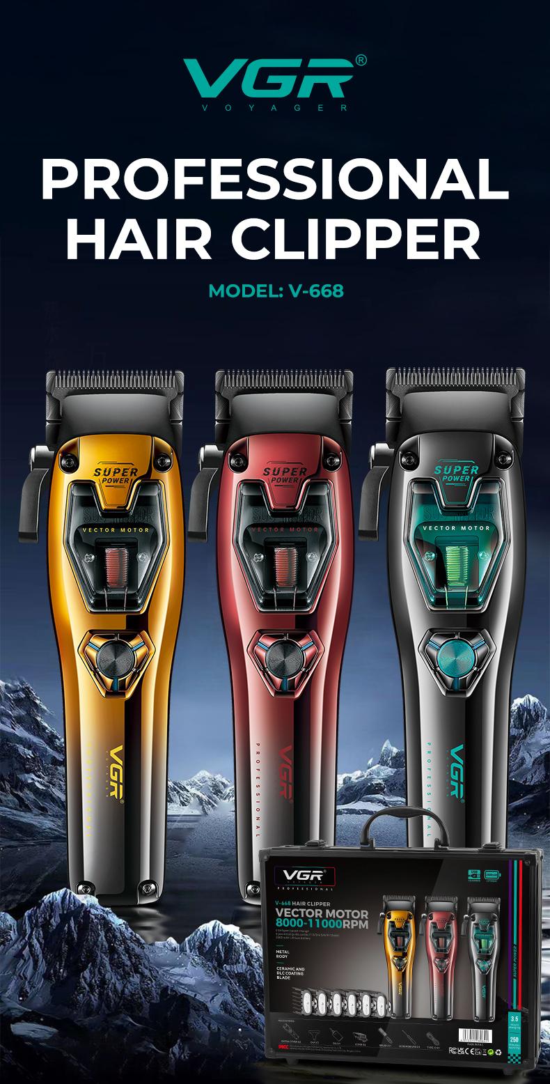 VGR 668 Hair Clippers for Men Professional, 8000-11000 RPM Vector Motor ...
