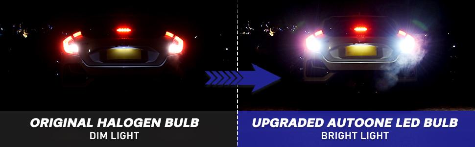 7440 7443 LED Bulb for Reverse Light 6000K White, AUTOONE 2800LM 300% Brighter 7441 7444 T20 W21W LED for Backup Light, Tail Light, Brake Light, Turn Signal Light, Parking Light, DRL, Pack of 2