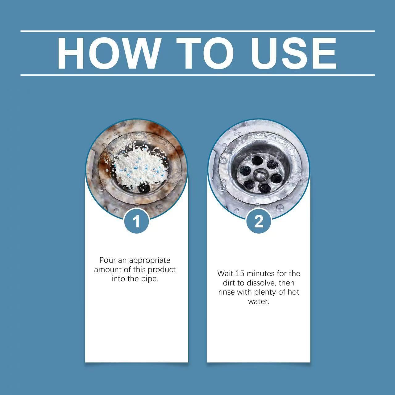 Drain Cleaner Kitchen Grease Bathroom Hair Clog Protection Odor Removal Household Cleaning Agent, Effective Pipeline Care Solution