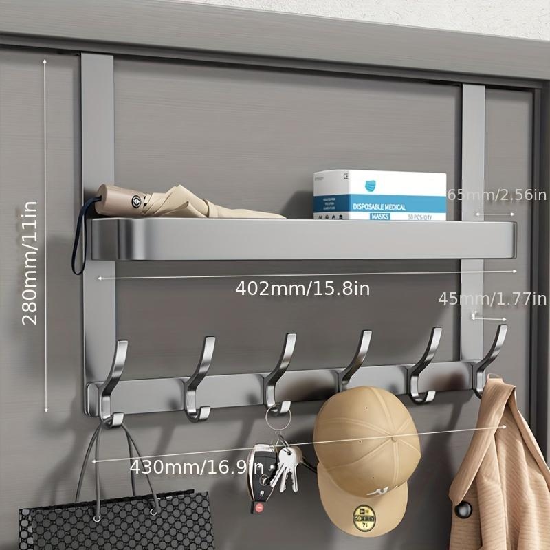 1 multifunctional over-the-door hook with storage rack - carbon steel material, wall-mounted storage rack for bedroom and bathroom