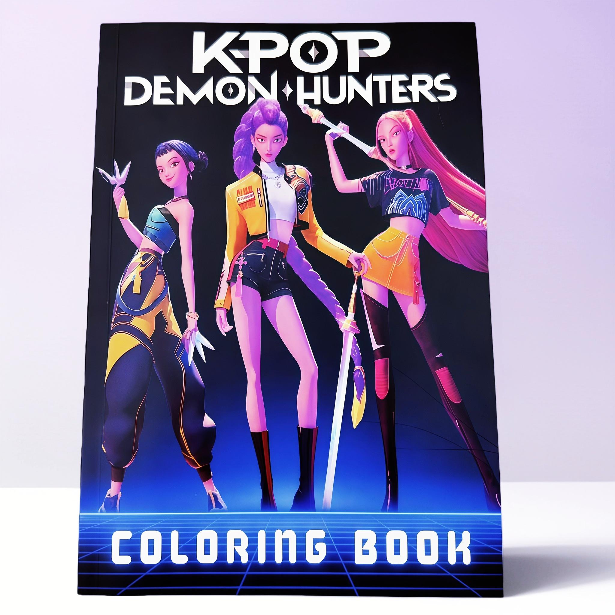 Kpop Devil Hunter Coloring Book, Perfect Gift for Fans, High-Quality Paper, Stress Relief and Creativity, Essential Art Supplies,Demon Hunters Kpop Merch Kpop Devil Hunter Coloring Book, Perfect Gift for Fans, High-Quality Paper, Stress Relief and Creativity, Essential Art Supplies,Demon Hunters Kpop Merch