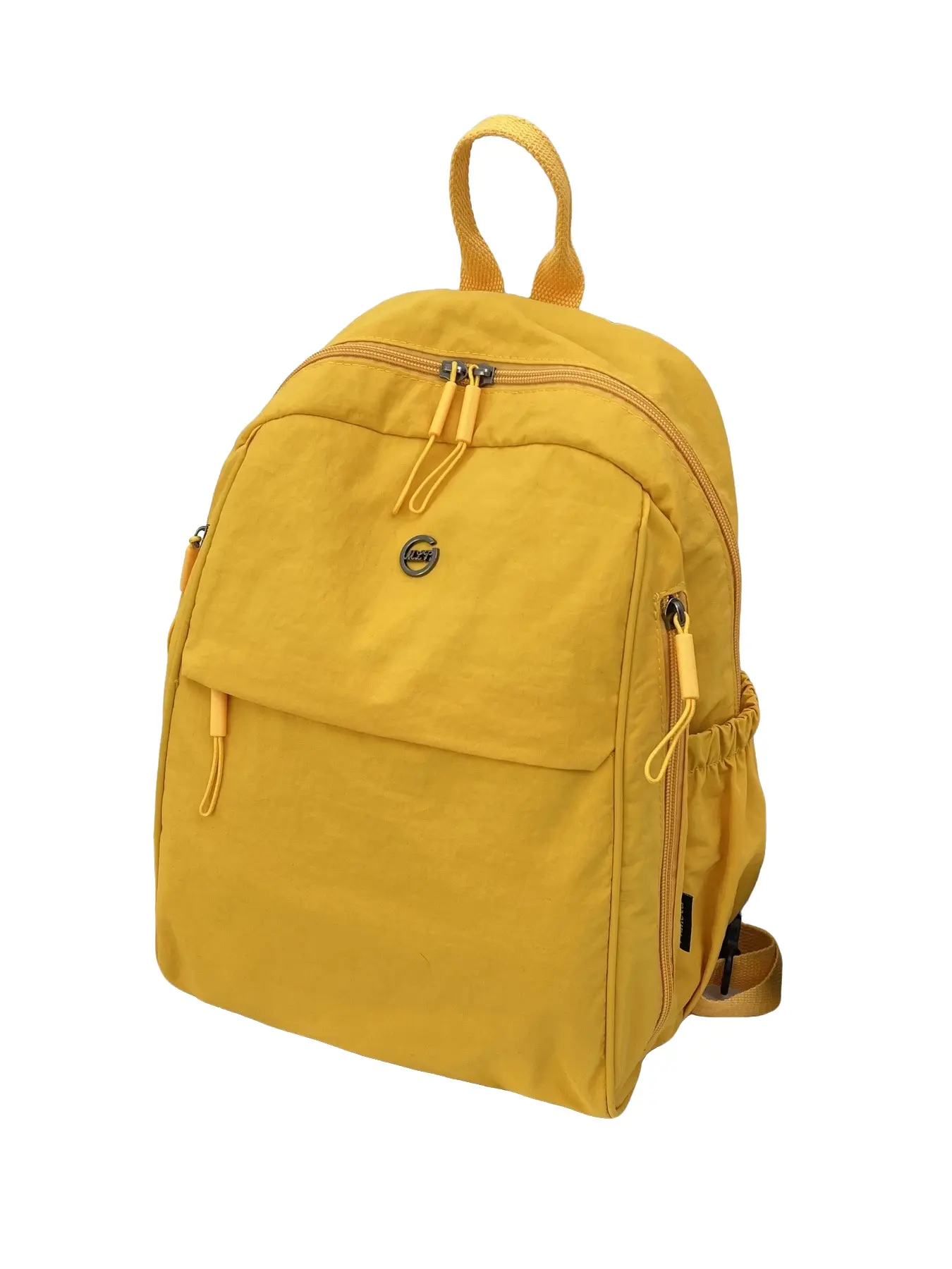 Solid Color Fashion Lightweight Zip Backpack Daypack for Women - 2 Sizes 4 Colors Grey/Green/Yellow/Black, Large Capacity School Bag for Junior High to College Students Daily Use