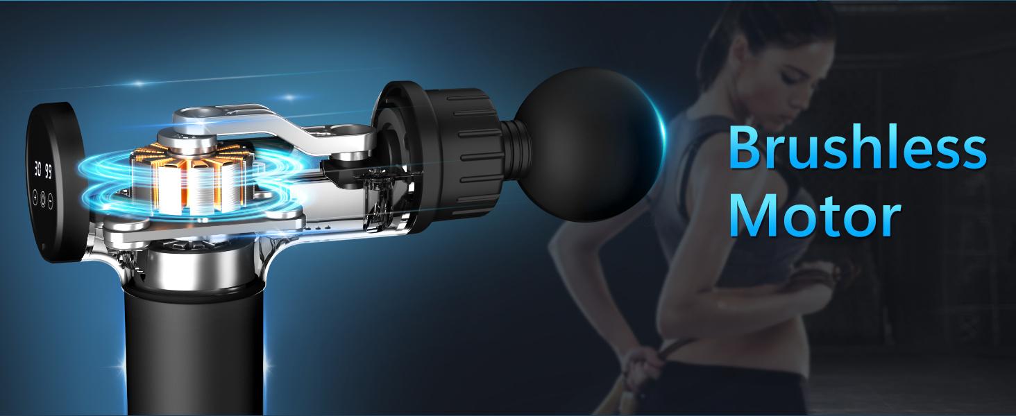 Muscle Massage Gun X6, Deep Tissue Back/Knee/Foot/Neck Massager with 6 Replacement Heads, 30 Speed, LED Display, Portable Massager Device, Perfect Gift Lightweight