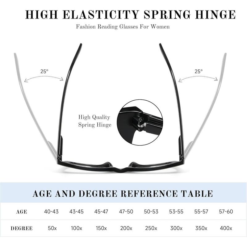 RESJOK 3 Pack Oprah Style Reading Glasses for Women Blue Light Blocking Square Fashion Readers with Spring Hinge Computer Eyeglasses