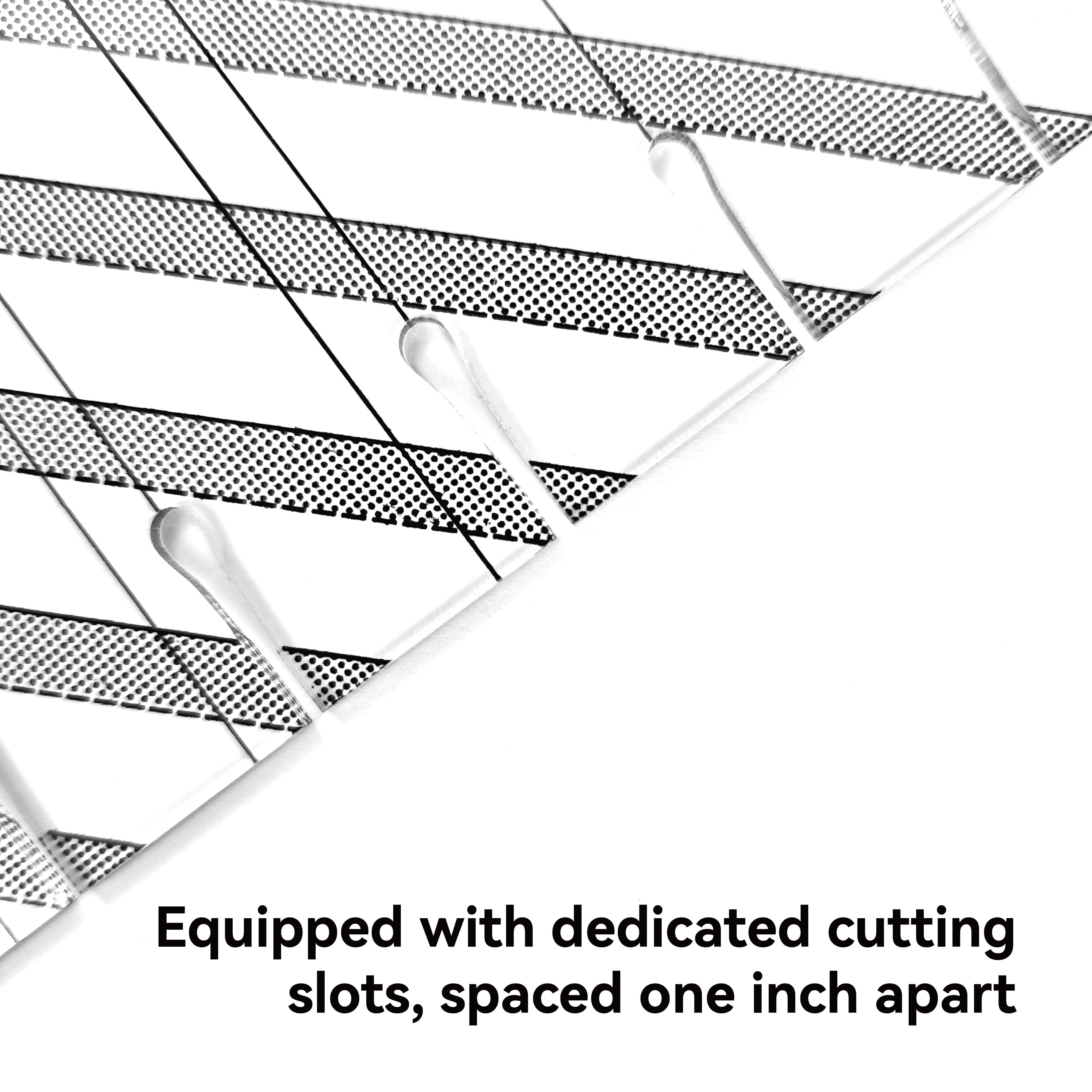 2pcs Grid Slot Cutting Ruler, High Precision Acrylic Patchwork Template, Accurate Hst Cutting, Fabric Seam Alignment, Block Building Tool