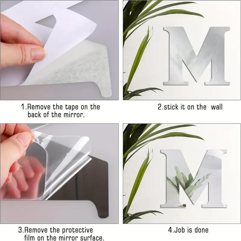 Self-Adhesive Acrylic Mirror Stickers Set of 4, Perfect for Home Decor, Ideal for Living Room and Bedroom, Easy to Apply and Remove