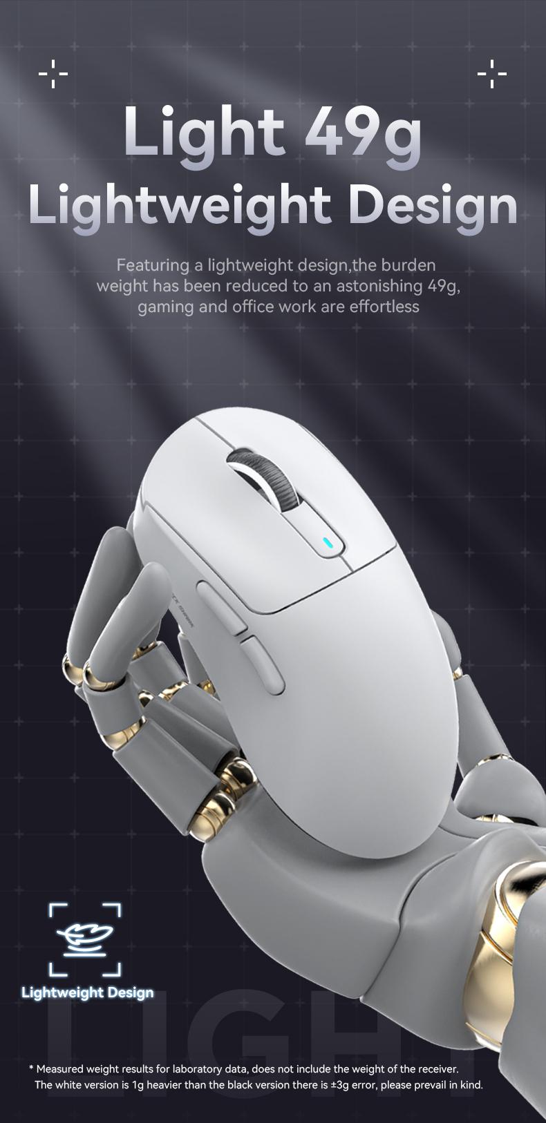 ATTACK SHARK X3 Wireless Gaming Mouse PAW3395 Superlight 49g SUPERLIGHT, PixArt PAW3395 Gaming Sensor, BT/2.4G Wireless/Wired, 6 Adjustable DPI up to 26000, 200 hrs Battery