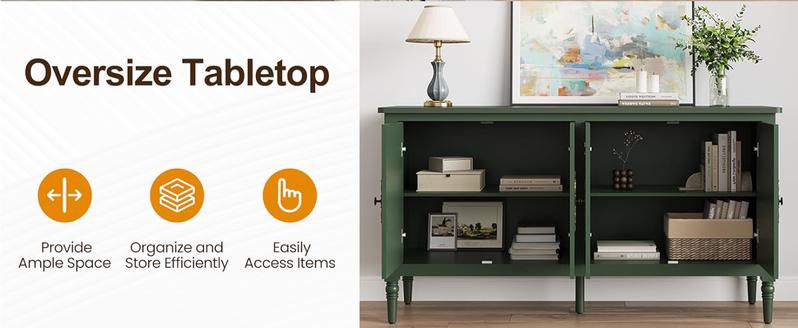 RoyalCraft Console Table, Sideboard Buffet Cabinet with Storage, Sliding Doors & Adjustable Shelves, Sofa Table Behind the Couch, Modern Accent Coffee Bar for Entryway, Living Room, Dining Room, Kitchen