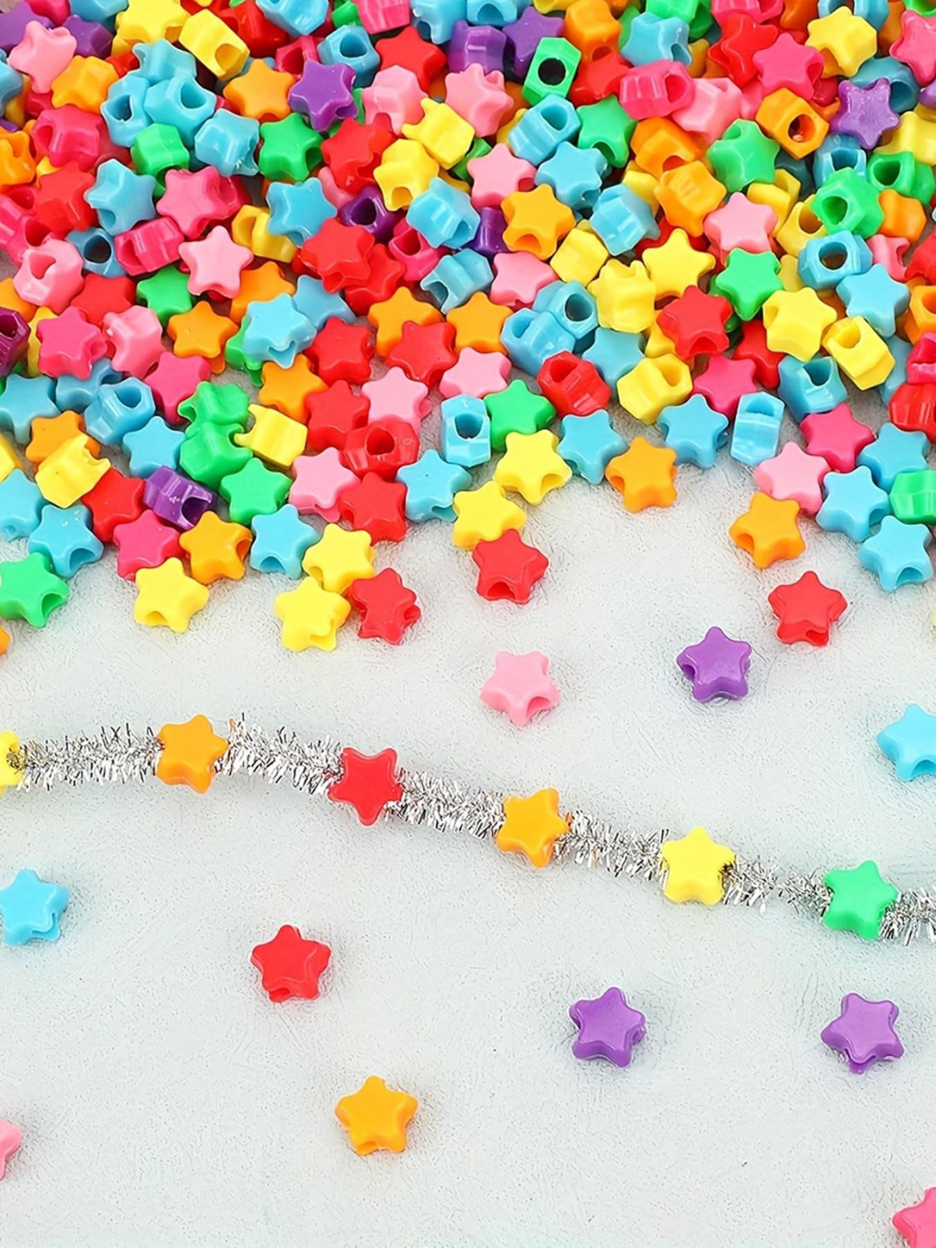 1200pcs Star Unicorn Beads, Rainbow Star Beads Bulk Large Hole, Party Decor Jewelry Making, Bracelets, Keychains, Craft Supplies