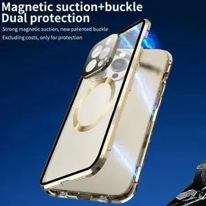 Double Glass Anti-Peep Privacy Magnetic Adsorption Case For iPhone 17 16 15 14 13 12 11 Pro Max With Camera Lens Protection Cover