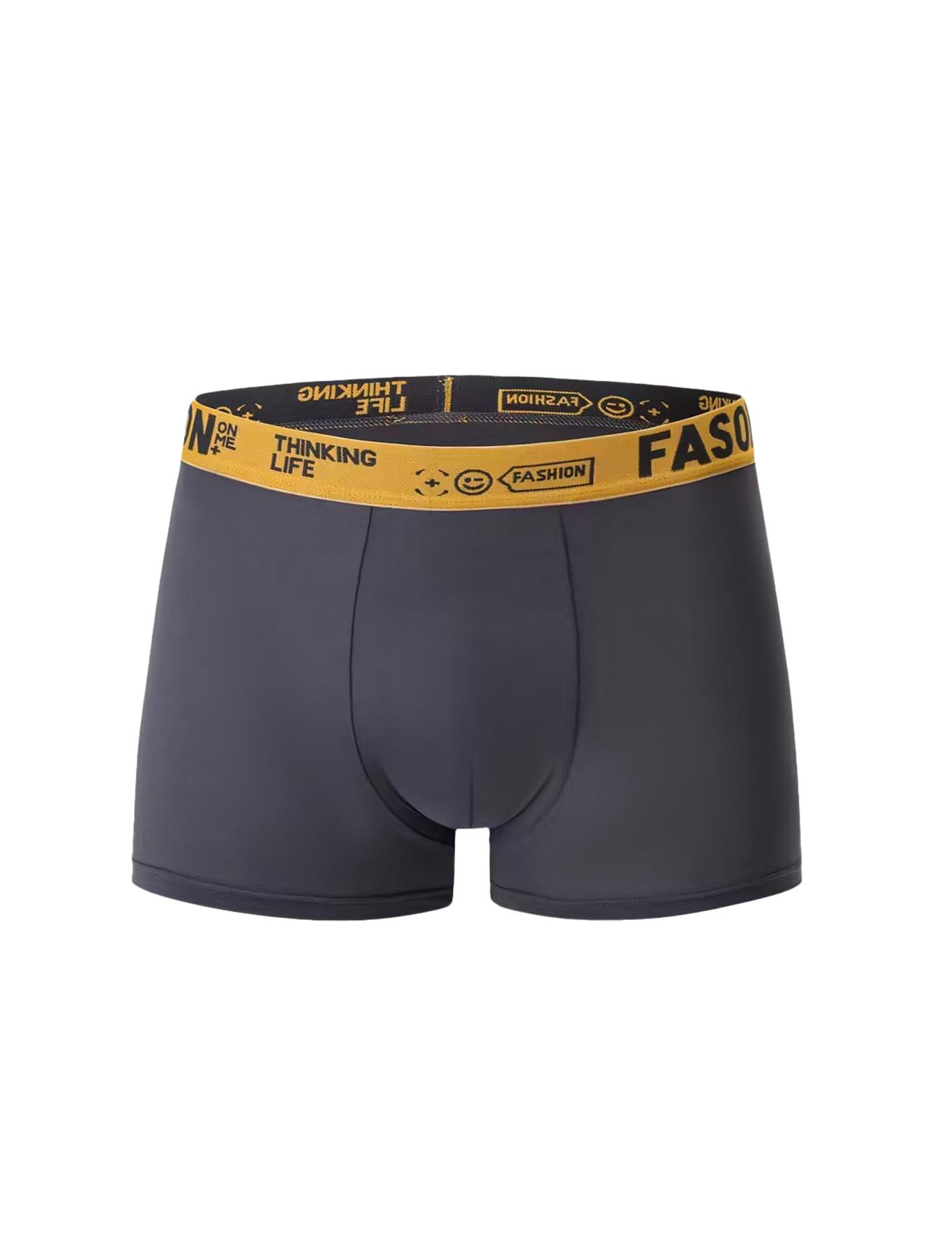 10 pcs random men's solid color flat cornered underwear, Elastic waistband, quick drying, comfortable men's underwear, Suitable for casual wear at home, fashionable men's underwear, Soft and suitable for all seasons, Lightweight Underwear