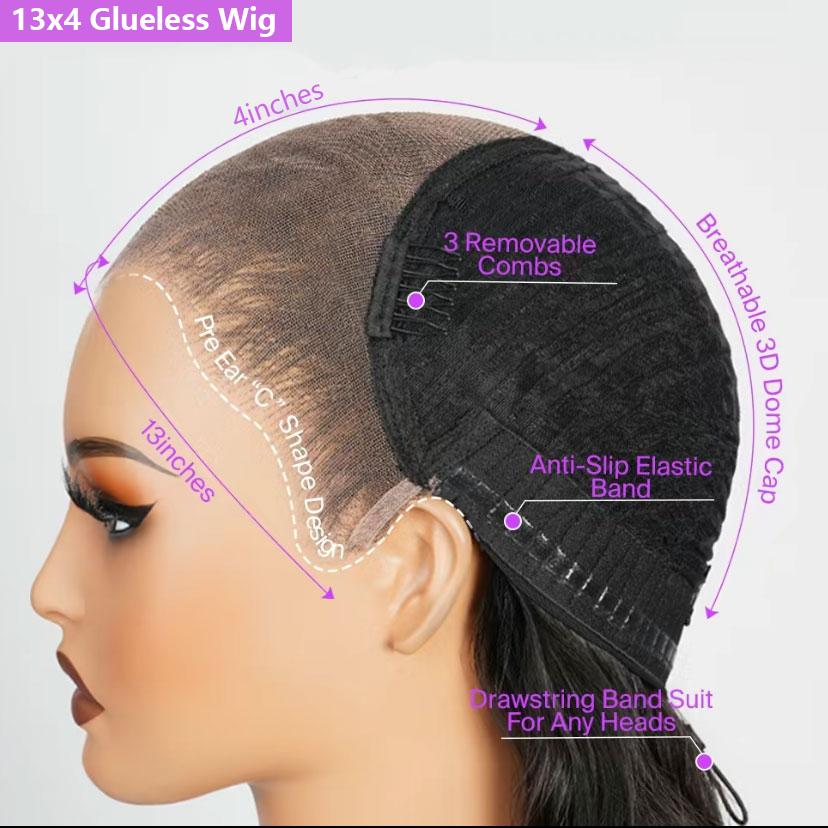 Body Wave 13X4 Drawstring Glueless Wig   Pre Cut Pre Plucked Brazilian Human Hair  7X5 Hd Transparent  Lace Closure Wig 6X4 Glueless Wigs For Black Women 180% Density Tiktokshopblackfrida