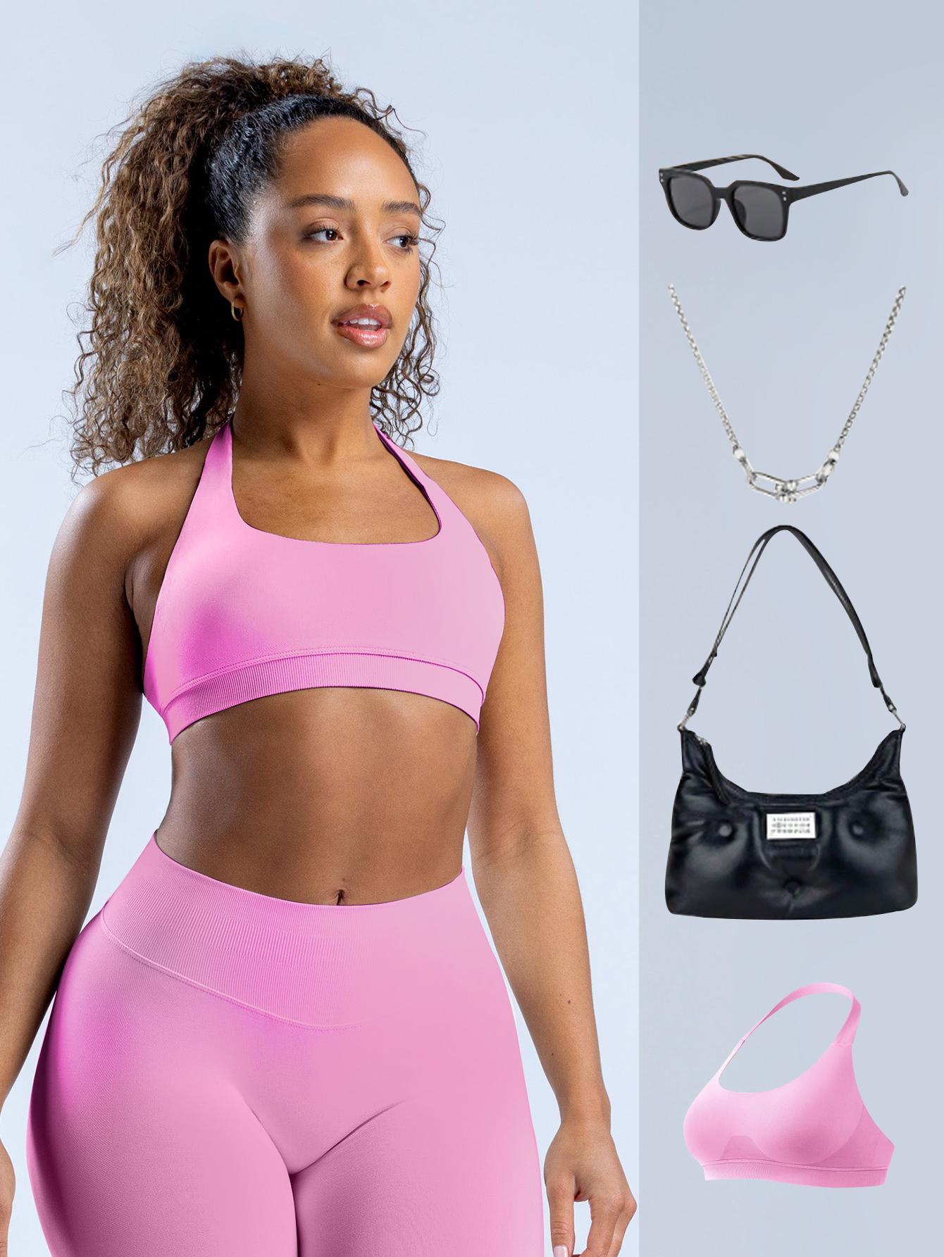 Women Workout Impact Bras Medium Low Support Halter Sports Bras Open Back Gym Padded Yoga Crop Top Women Workout Impact Bras Medium Low Support Halter Sports Bras Open Back Gym Padded Yoga Crop Top