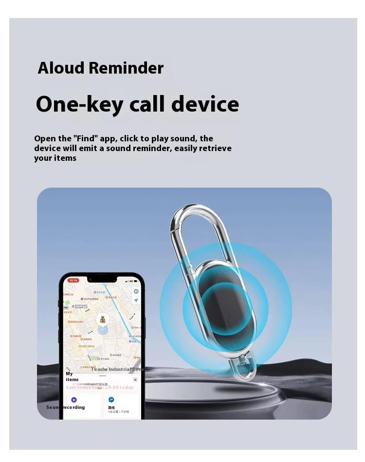 Miroddi Heavy-Duty Metal Keychain Tracker for Apple Find My | Men's GPS Key Locator, Waterproof Steel Carabiner Christmas gifts Map Bluetooth Air Tracker