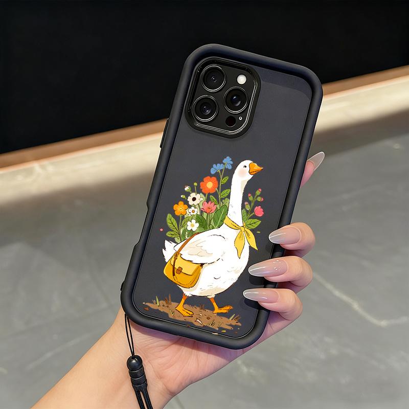 Tsundere Goose Flowers suit lanyard Art phone case Suitable for Samsung Galaxy series, Case is Suitable For Galaxy A735G/A725G/A714G/A555G/A545G/A535G/A52S5G/A525G wait model with TPU material, Fashionable and durable design