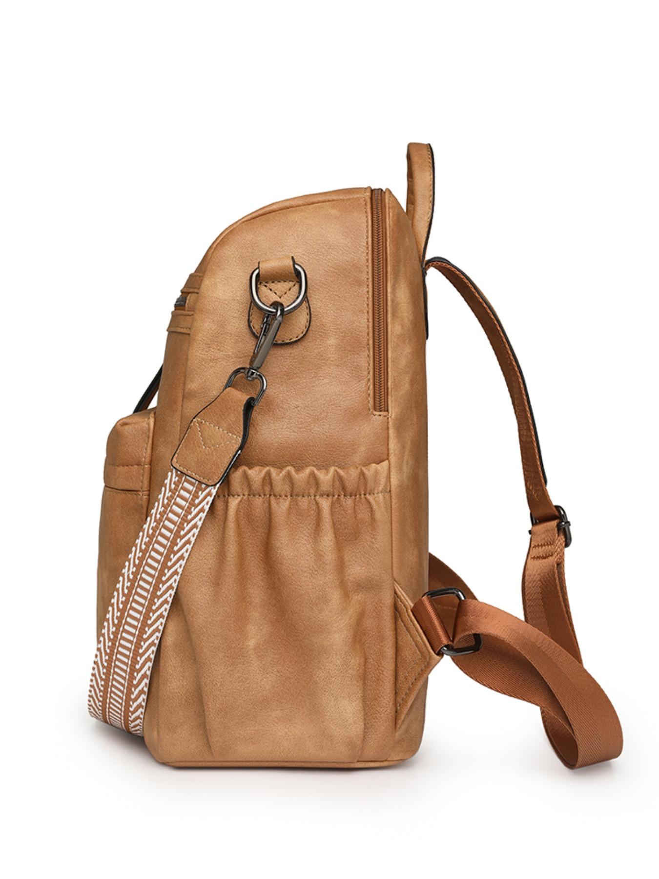 Two-Piece Backpack, Large Capacity Commuter Laptop Bag, Durable PU Material, Multi-Compartment Design, Ideal for Work, Travel, Shopping