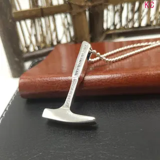 999 Fine Silver Redemption Hammer Pendant Necklace, Men'S Hip‑hop Jewelry, Vintage Creative Styling For Trendy Daily Outfit Matching