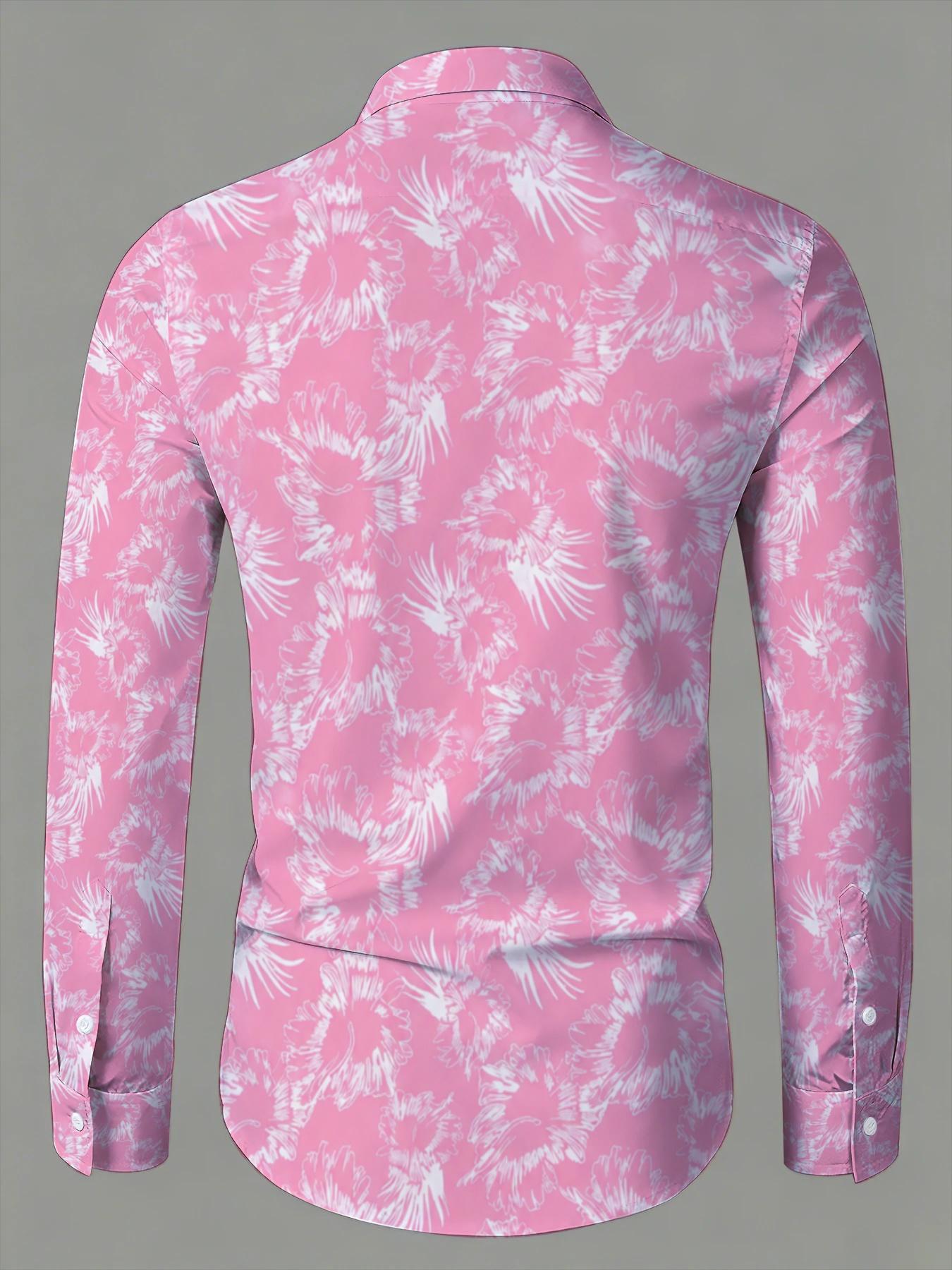 Men's Long Sleeve All Season Shirt Spring Autumn Fashion Casual Lapel Printed Top Daily Commuting Versatile Loose Comfortable Mens Clothing Suitable for leisure and sports scenarios