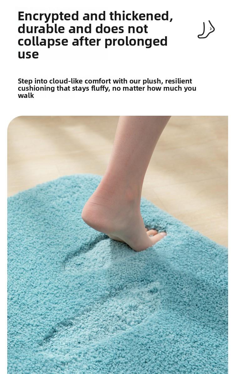 Plush thickened floor mat, simple bathroom absorbent doormat, square foot pad, non-slip mat for the bathroom