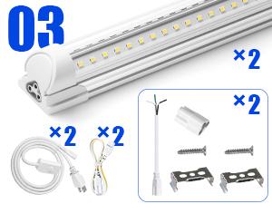 Barrina T8 LED Shop Light 2ft, 20W 3000LM 5000K, T8 LED Light Fixture, Linkable Shop Lights for Room, Garage, Workbench, Warehouse, 2 Packs