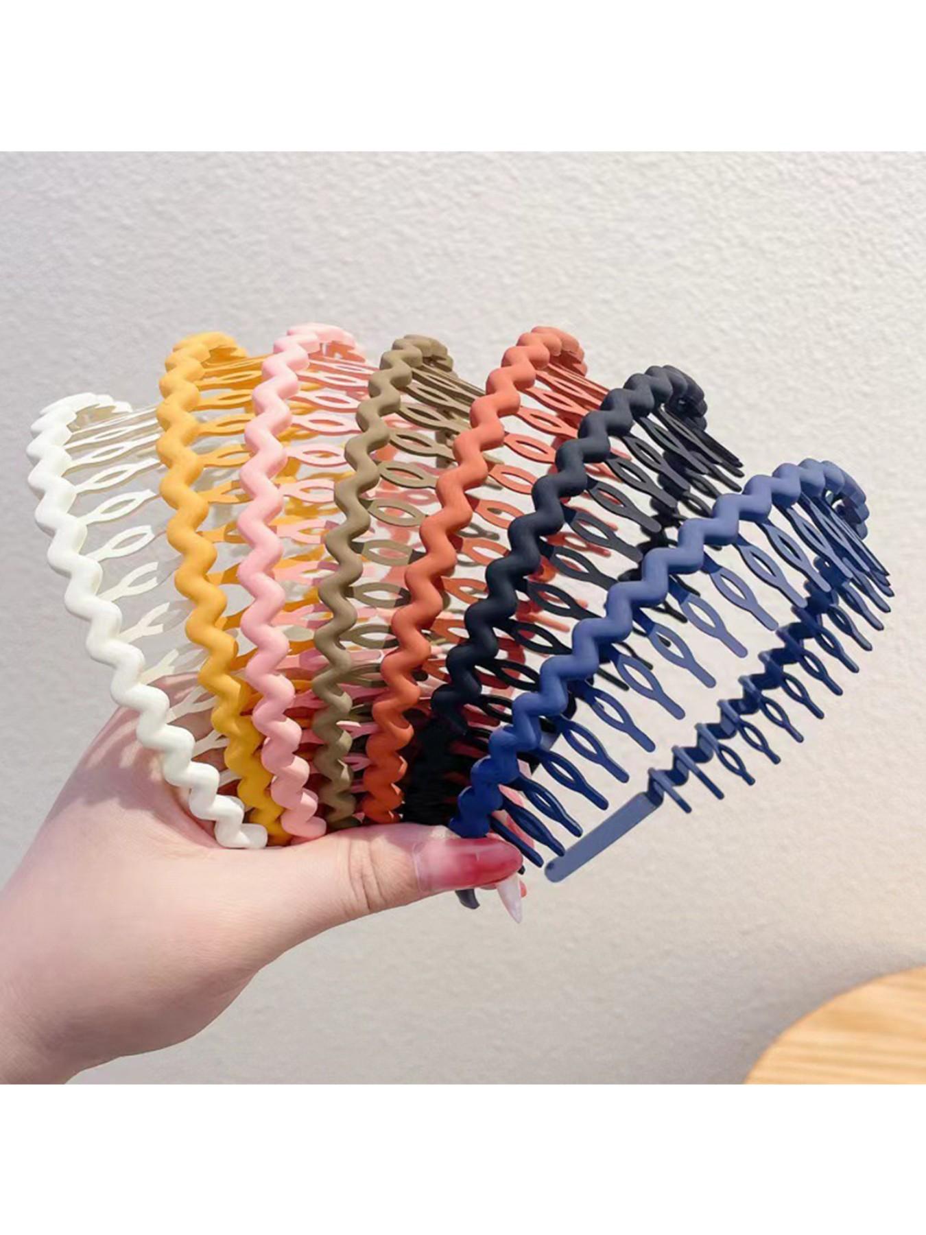 Luxe Petite Wavy Braided Headbands with Teeth, Non-Slip Textured Hair Hoops, Cute Wide Wavy Hair Accessories for Women & Girls