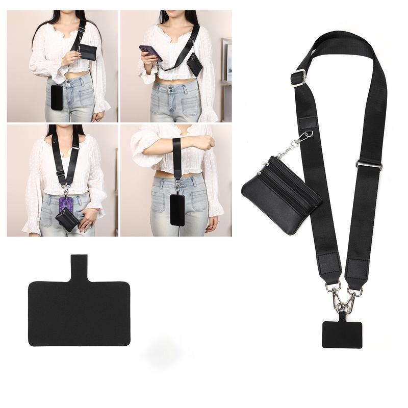 Adjustable Phone Lanyard Crossbody Strap with Wallet, Clip and Go Strap for Phone and Wallet, Compatible with All Phones, Perfect for Travel, Running, Shopping, Mother's Day Gifts