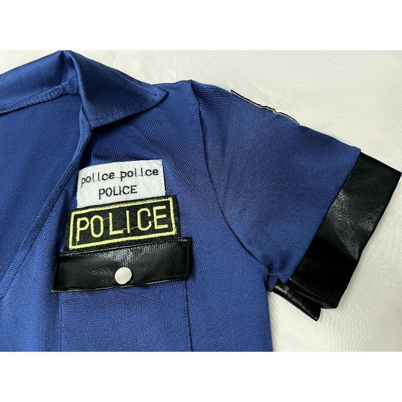 2025 Women's Halloween Cosplay Polyester Temptation Zipper Police Uniform, Carnival Party Game Outfit, Fashion Clothes & Accessories Set with Short Rompers
