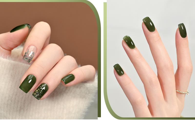 GAOY Jelly Gel Nail Polish, 16ml Sheer Green Translucent Soak Off Gel Polish, UV Light Cure for Nail Art DIY