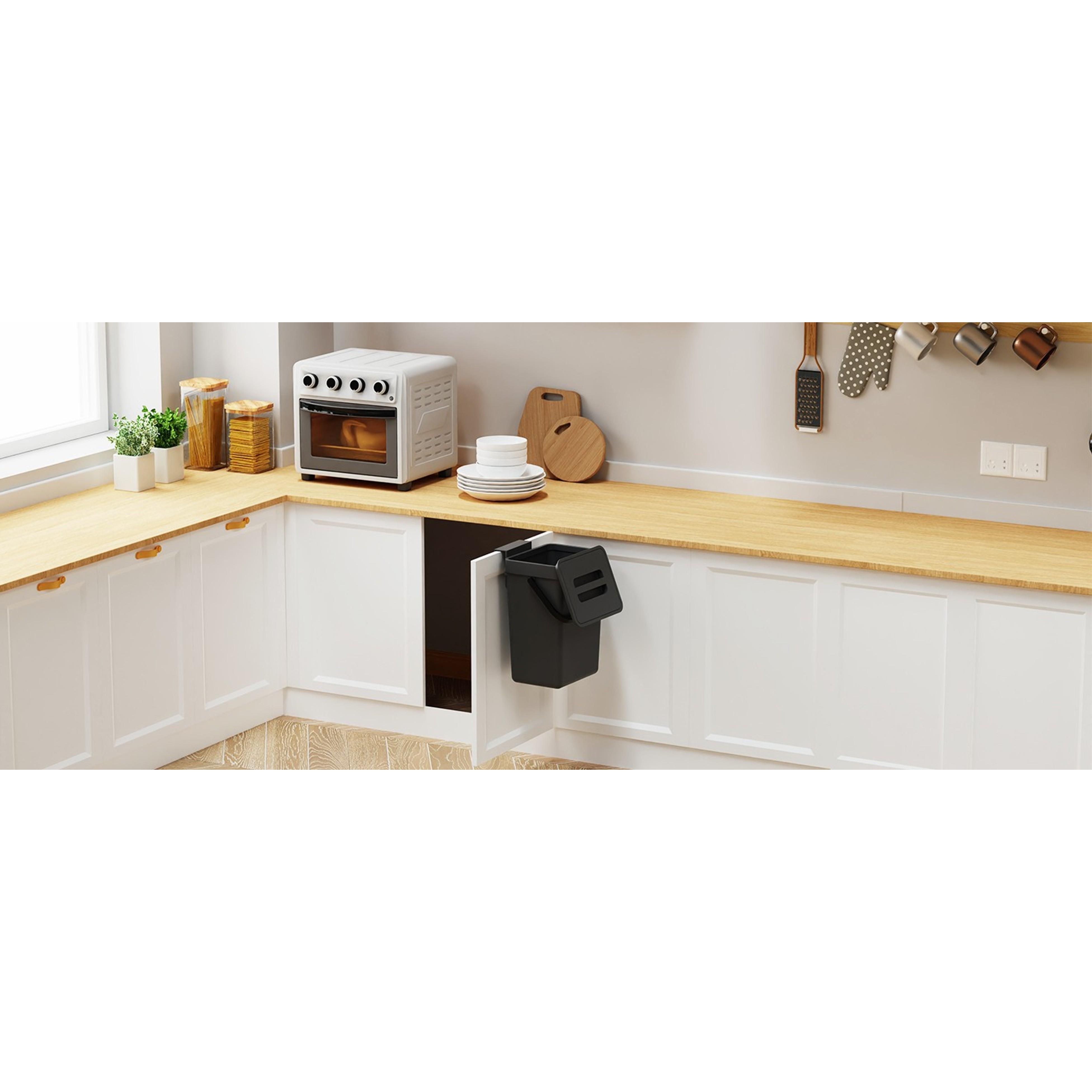 Under Sink Trash Can,Kitchen Compost Bin, 3.2 Gallon/12L, Black | Hanging Garbage Can for Kitchen/Bathroom/Cupboard,Wall Mounted, Plastic Food Waste Bin, RV Trash Can Under Sink Trash Can,Kitchen Compost Bin, 3.2 Gallon/12L, Black | Hanging Garbage Can for Kitchen/Bathroom/Cupboard,Wall Mounted, Plastic Food Waste Bin, RV Trash Can