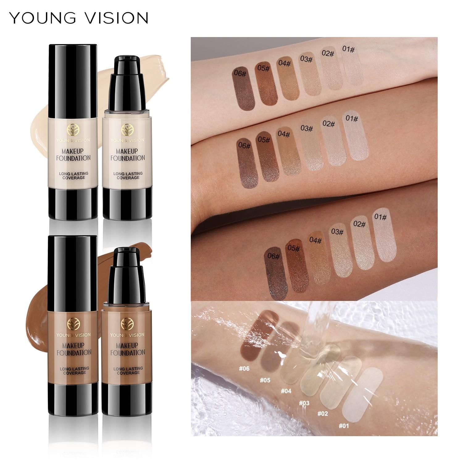 YOUNG VISION High Coverage Moisturizing Hydrating Liquid Foundation Makeup, Lightweight and Non-Heavy, Flawless Finish, Suitable for All Occasions
