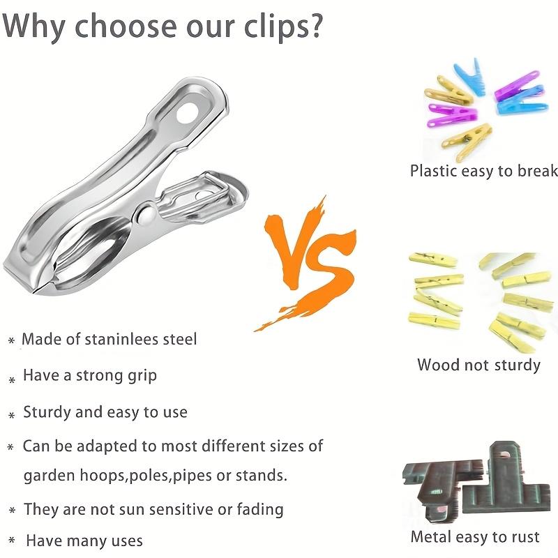 Extra Strong Heavy Duty Clothespins - Rustproof Windproof Towel Clamps for Beach & Outdoor Use, Large Clips with Secure Grip - Easy Carry Clamp Set for Laundry, Blankets, Tarps, Clothes Pins
