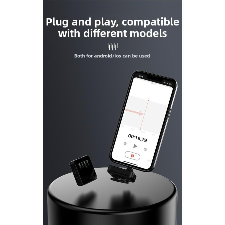 M29 Wireless Earpiece Microphone 1 receiver 2 microphones Complete set of noise-cancelling recording microphone for computer, mobile phone and sound card live streaming#