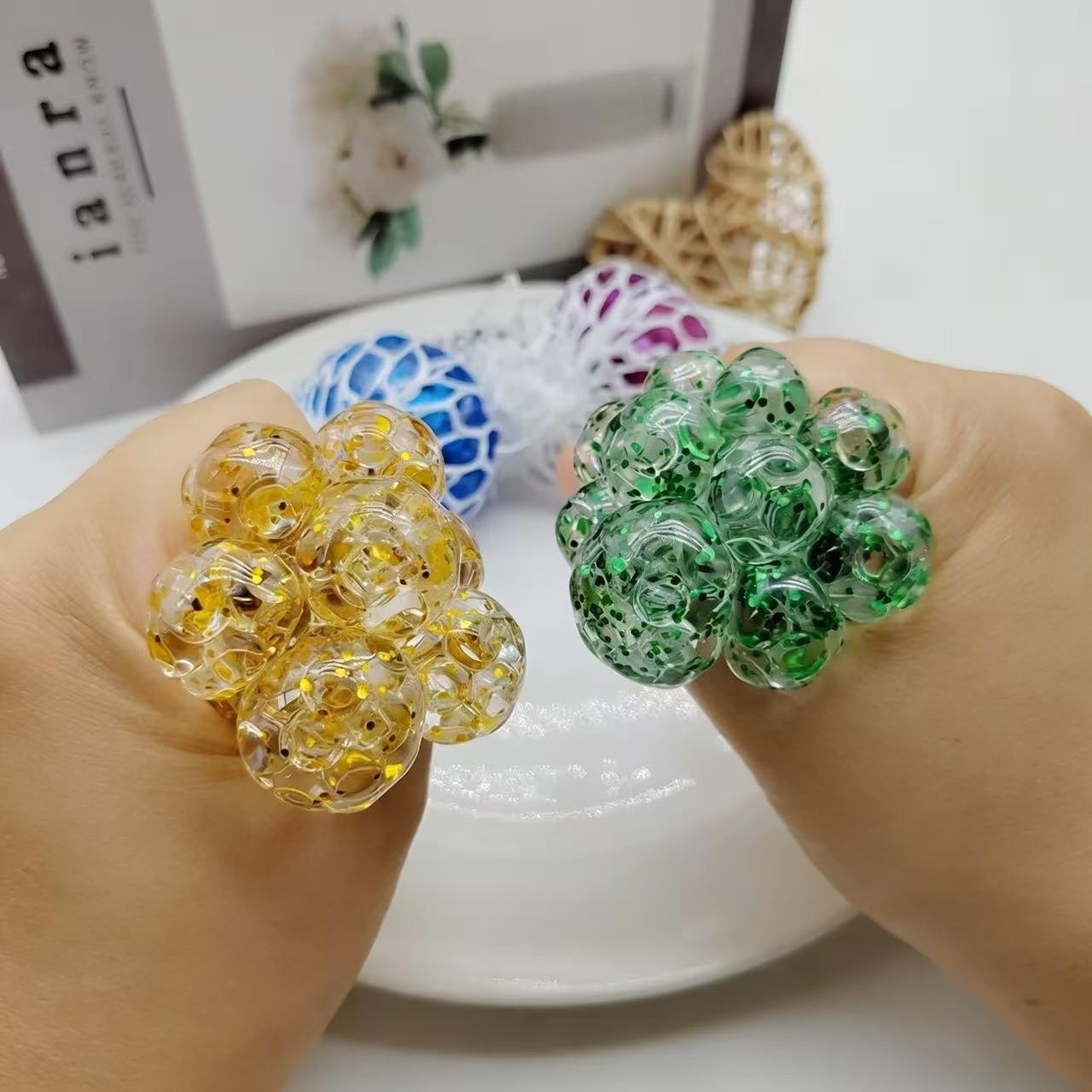 Stress Relief Grape Ball Squeeze Toy, Funny Prank Gag Gift for Kids, Sensory Fidget Toy Bulk Wholesale