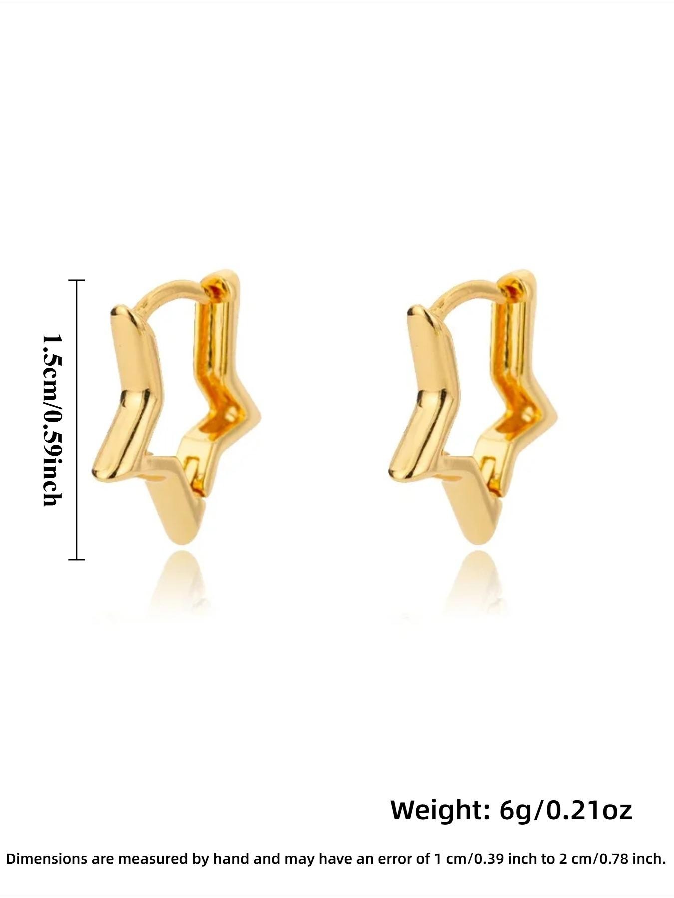 Fashion Simple Star Ear Cuffs, Fashionable Hoop Shape Earrings, Unique Design Women's Daily Commute Elegant Earrings, Versatile Jewelry for Everyday Wear, Hoops Shape Earrings