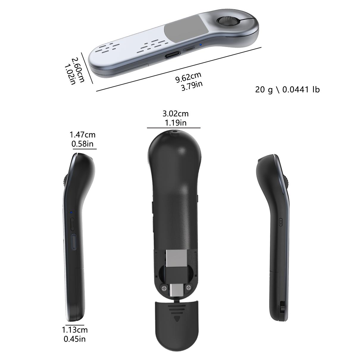 Bluetooth Laser Air Mouse,Wireless Presentation Clicker with Touchpad,  for PowerPoint/Keynote,  Hyperlink and Volume Control / Great for Work, Study, Entertainment and Fitness / fol tik_tok, Mac, PC, Laptop Compatible，Portable(Bluetooth+2.4G)