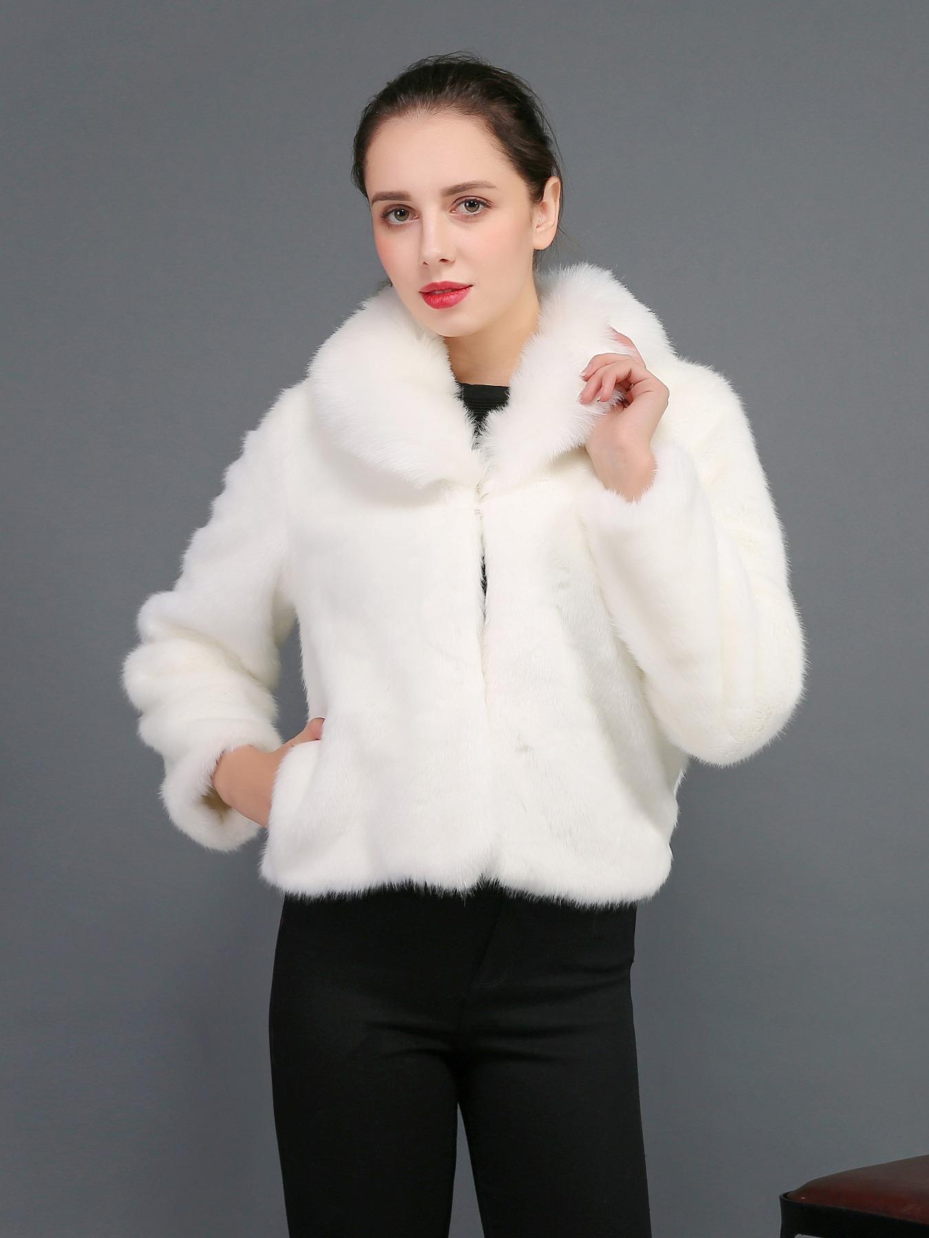 Women's Faux Fur Coat Soft Comfortable Casual Daily Fall Winter Warm Fashion Short Artificial Fake Cashmere Jacket