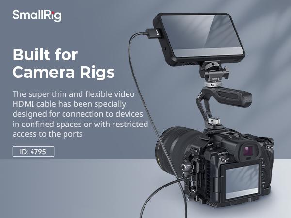 SMALLRIG D to A HDMI Cable Ultra Thin HDMI Cord 100cm / 3.28Ft (Micro to Full HDMI), Super Flexible Slim High Speed 4K 60Hz HDR HDMI 2.0, for Sony A7RIII / A7II / A7M3, for FUJIFILM X-T4 / X-T3-4795