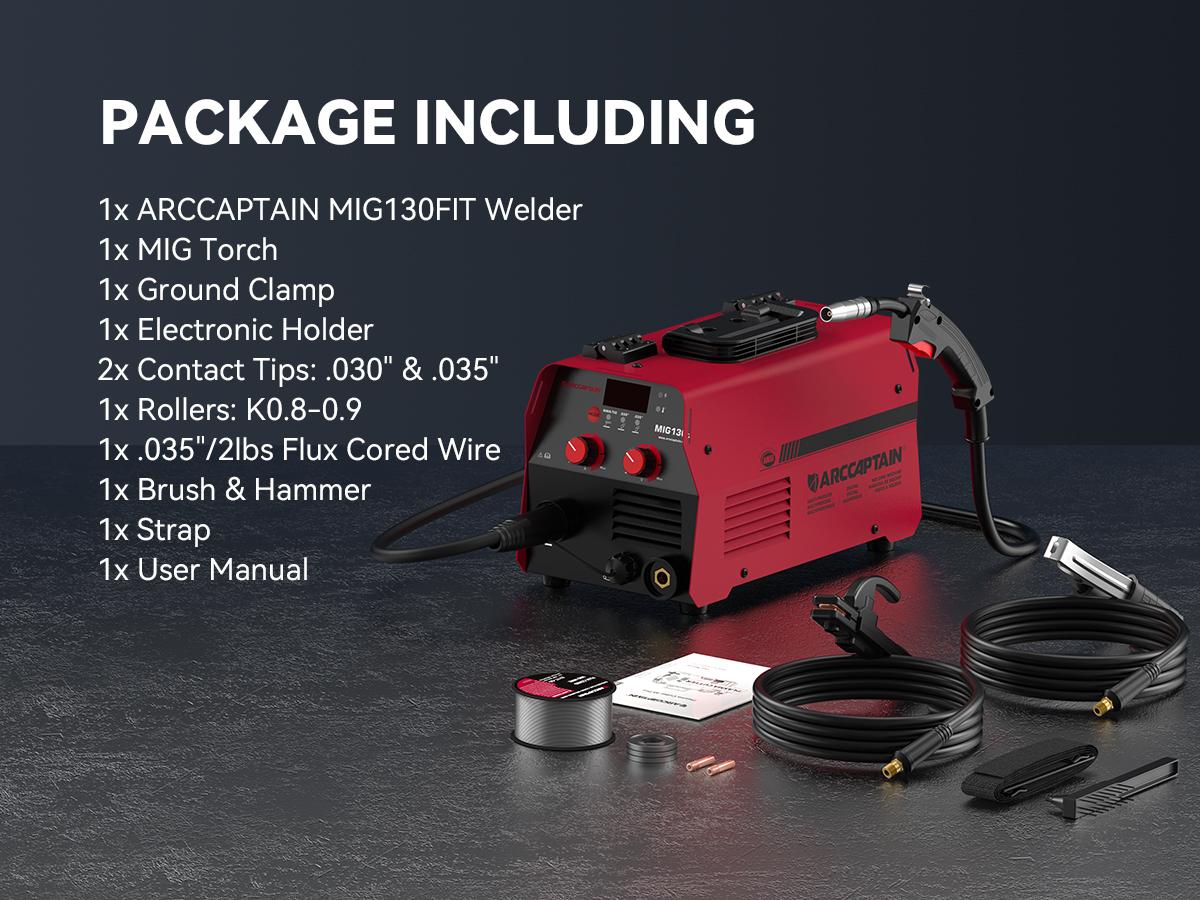 ARCCAPTAIN 135Amp 110V Flux Core MIG Welder, MIG130 Fit Gasless MIG/Lift TIG/Stick 3-in-1 Welding Machine, Digital Display DC IGBT Synergic Control Portable welder machine 110V ARCCAPTAIN 135Amp 110V Flux Core MIG Welder, MIG130 Fit Gasless MIG/Lift TIG/Stick 3-in-1 Welding Machine, Digital Display DC IGBT Synergic Control Portable welder machine 110V