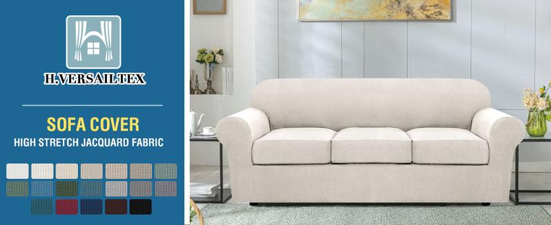 H.VERSAILTEX Stretch Couch Covers for Cushion Couch Sofa Furniture Slipcovers Feature Upgraded Thicker Jacquard Fabric