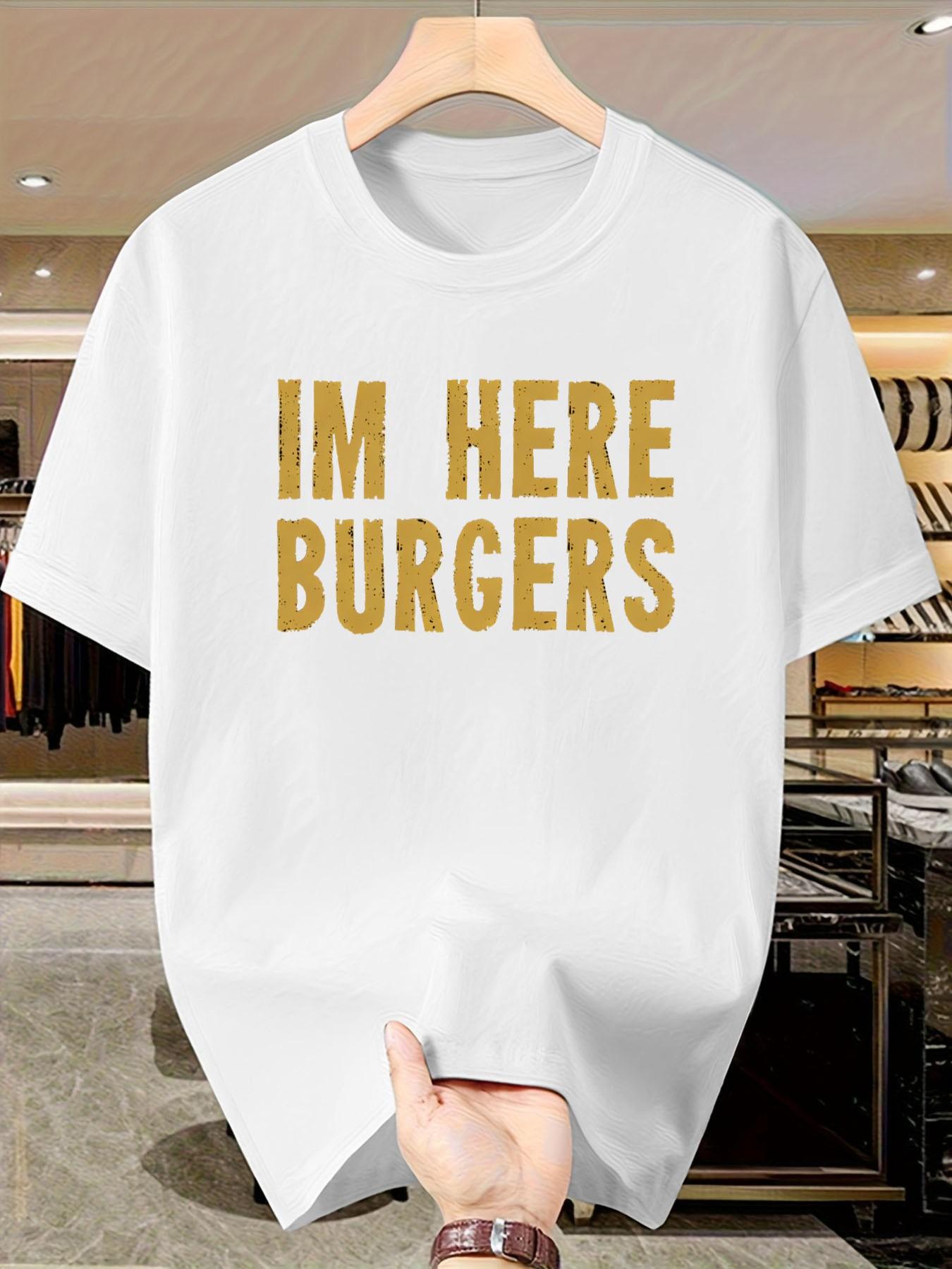 2026 Summer New! Burger T-Shirt for Food Lovers, Versatile and Stylish, Perfect Gift for Friends/boyfriend, Casual Short Sleeve Top